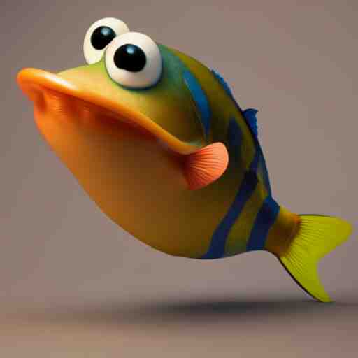 fish with big lips ; pixar, octane render, ultra hd 