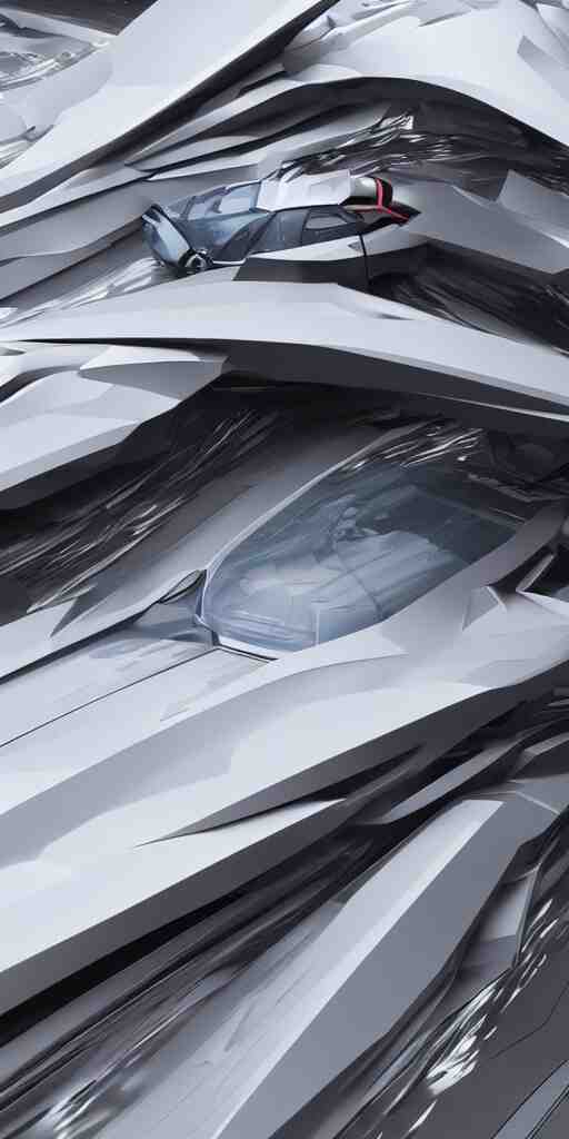 sci-fi 3d car, zaha hadid, wall structure, logotype, car, on, the coronation of napoleon painting, digital billboard in the middle, trending on artstation, octane render pinterest, keyshot product render pinterest, reflections, gloss, shiny, artwork in style of Sheng Lam