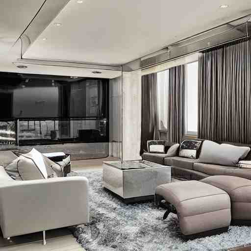 a chrome living room 