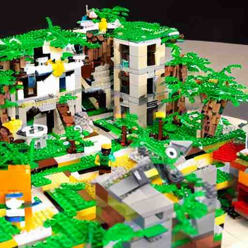 Lego overgrown deserted island city