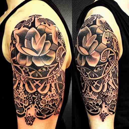 tattoo design, stencil, award winning art, tattoo sleeve 