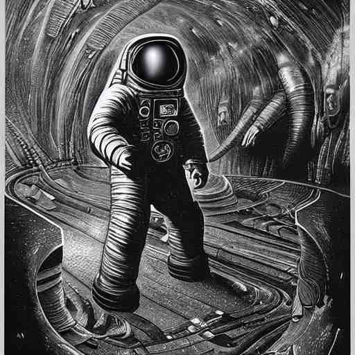 astronaut entering Valhalla by H. R. Giger