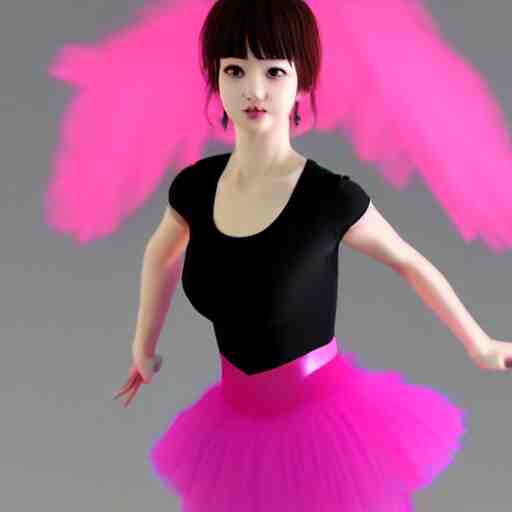 3 d jimin as a ballerina dancer wearing a pink skirt in a black themed stage, highly detailed, octane render 