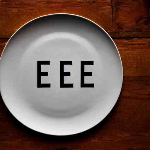 plate with a letter like'e ', photography 