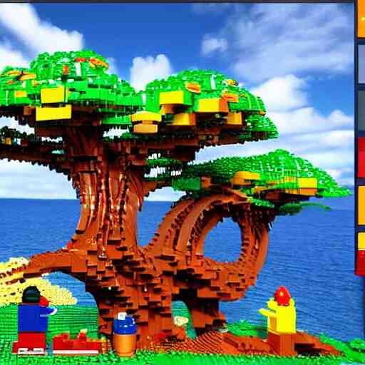 erdtree in a lego game. impressionistic, colorful, high quality, 8 k, arstation 