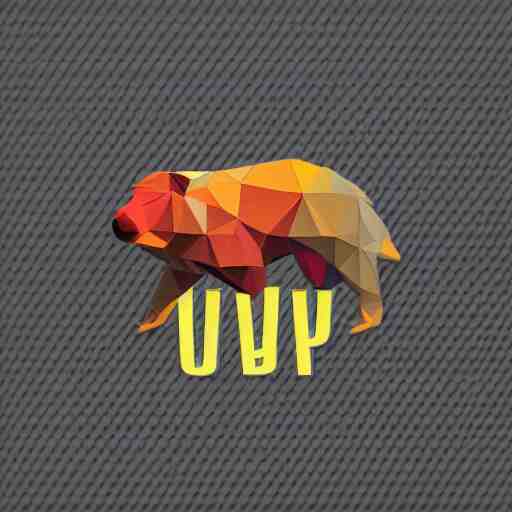 a colorful glowing low poly logo of a capybara 