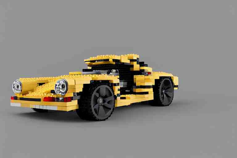 Porsche made out of Lego, octane render, studio light, 35mm,