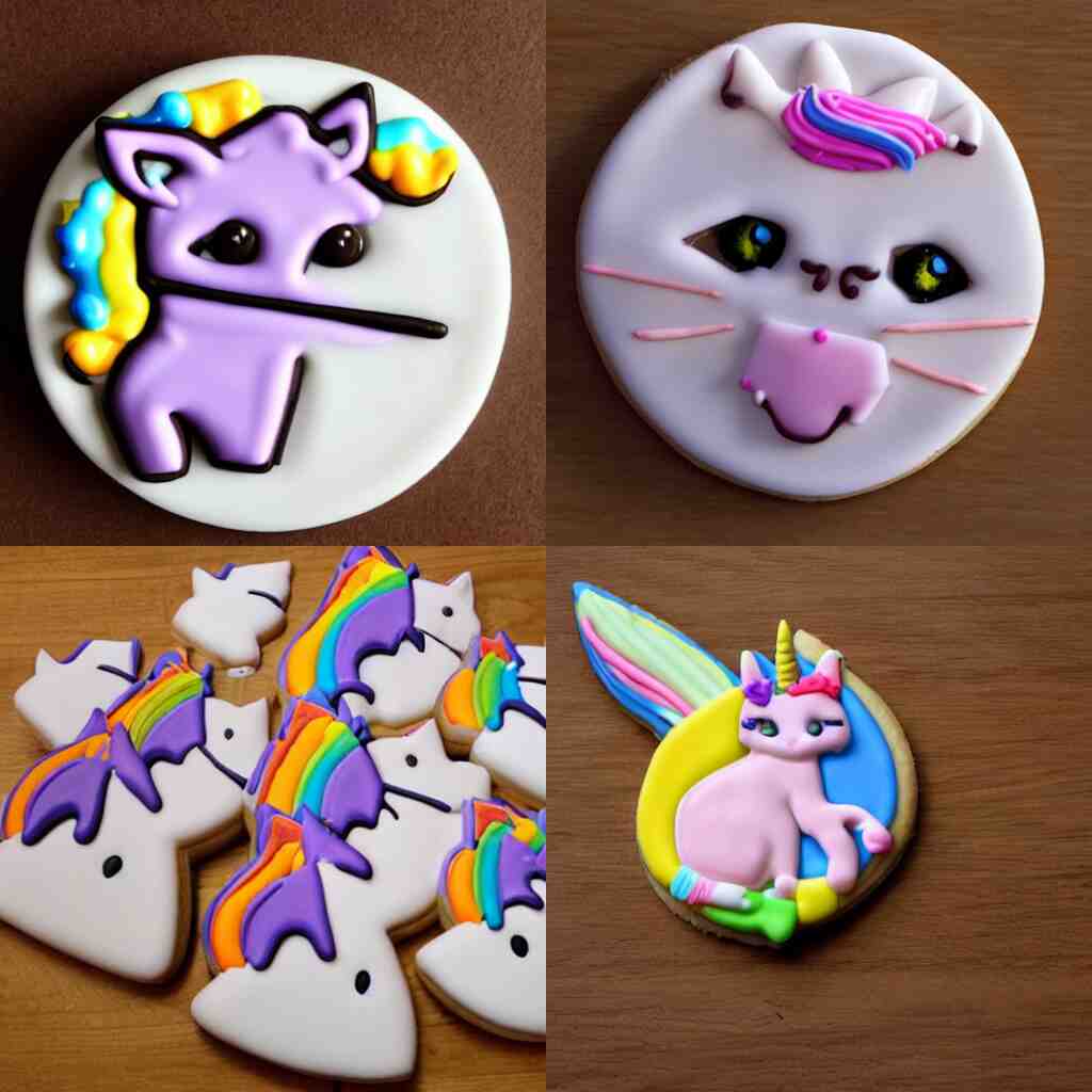 A cat unicorn cookie, pixar style