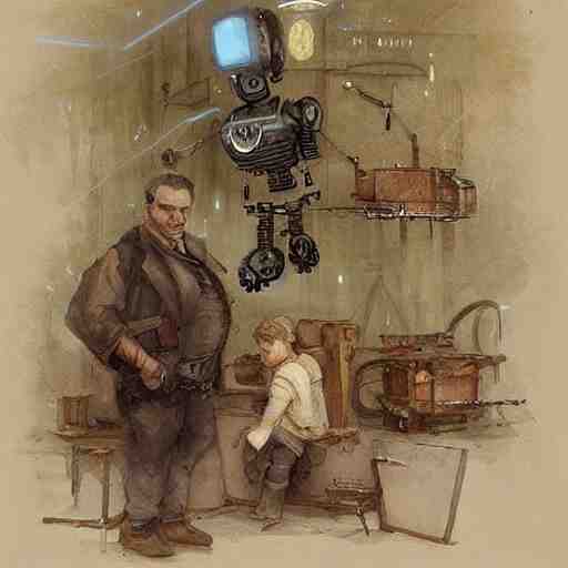 (((((((((((cluttered inventors shop full of robots))))))))))) . muted colors. by Jean-Baptiste Monge !!!!!!!!!!!!!!!!!!!!!!!!!!!!!!!!!!!!!!!!