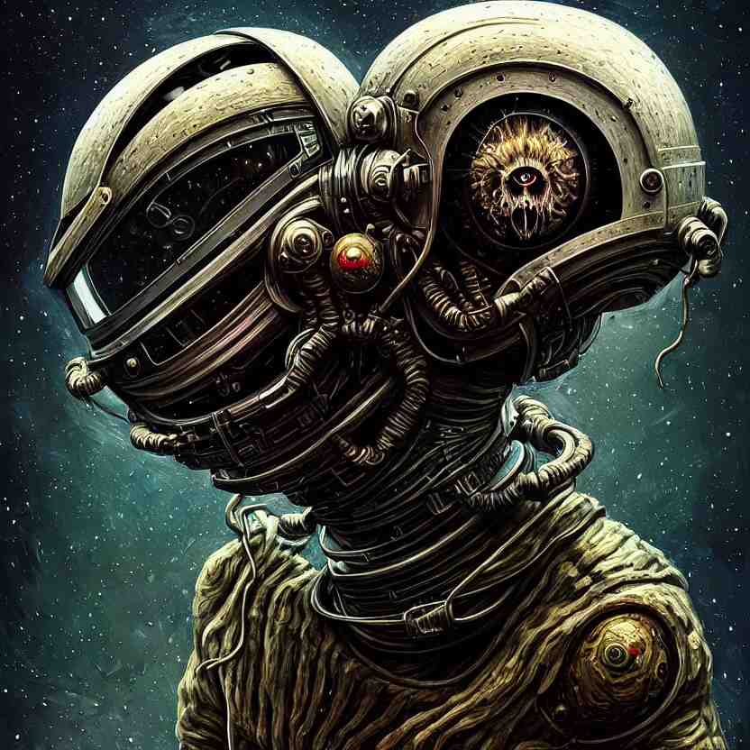 epic professional digital art of tormented astronaut in helmet, painted, intricate, detailed, terror, leesha hannigan, wayne haag, reyna rochin, ignacio fernandez rios, mark ryden, iris van herpen, best on artstation, best on cgsociety, epic, stunning, gorgeous, much wow, cinematic, masterpiece 