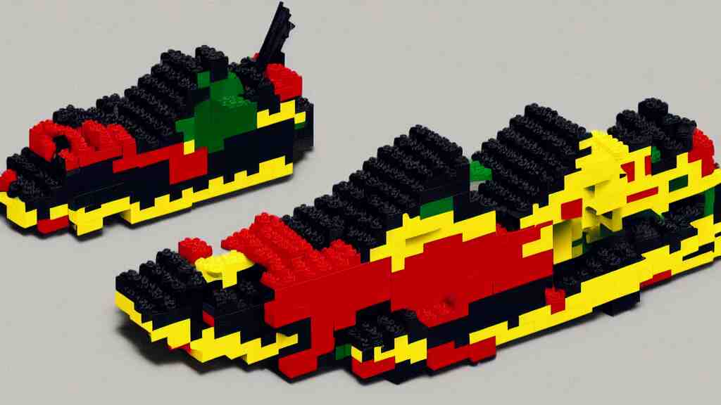 sneaker made out of lego, art deco, digital harlem renaissance 