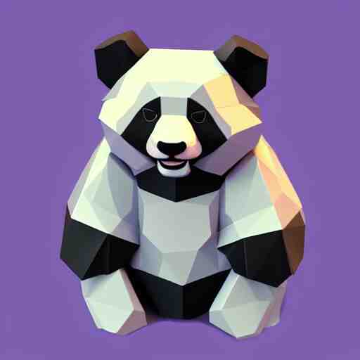 low poly isometric panda 