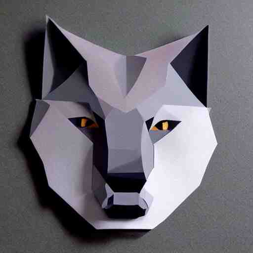 low poly wolf face