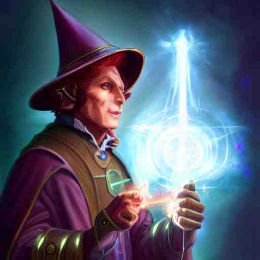 A sorcerer wielding a futuristic super weapon, bust shot, smooth, intricate, elegant, power aura, digital painting, artstation, concept art, high tech fantasy, sharp focus, illustration, art by Mark Ryden-H 640