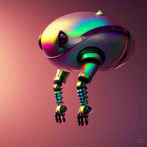 iridescent opalescent android robot animal in candyland, warm tones, bioluminescent : by michal karcz, daniel merriam, victo ngai and guillermo del toro : ornate, dynamic, particulate, intricate, elegant, highly detailed, centered, artstation, smooth, sharp focus, octane render 