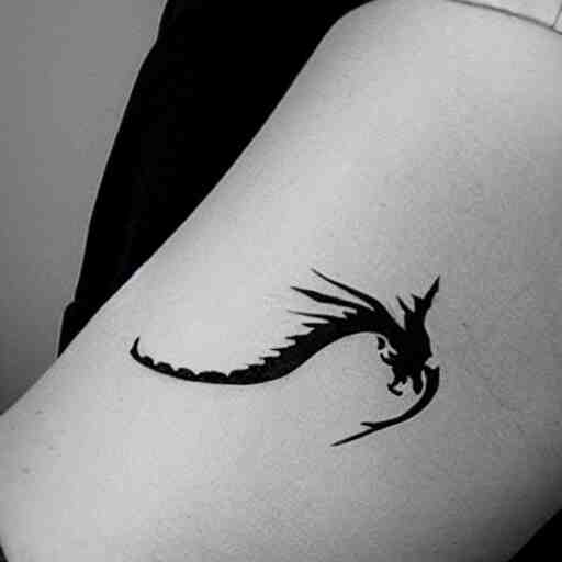 A dragon tattoo, minimalistic, simplistic,