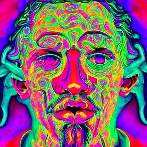 greek gods, dmt, acid, psychedelics, vibrant colours, trippy 