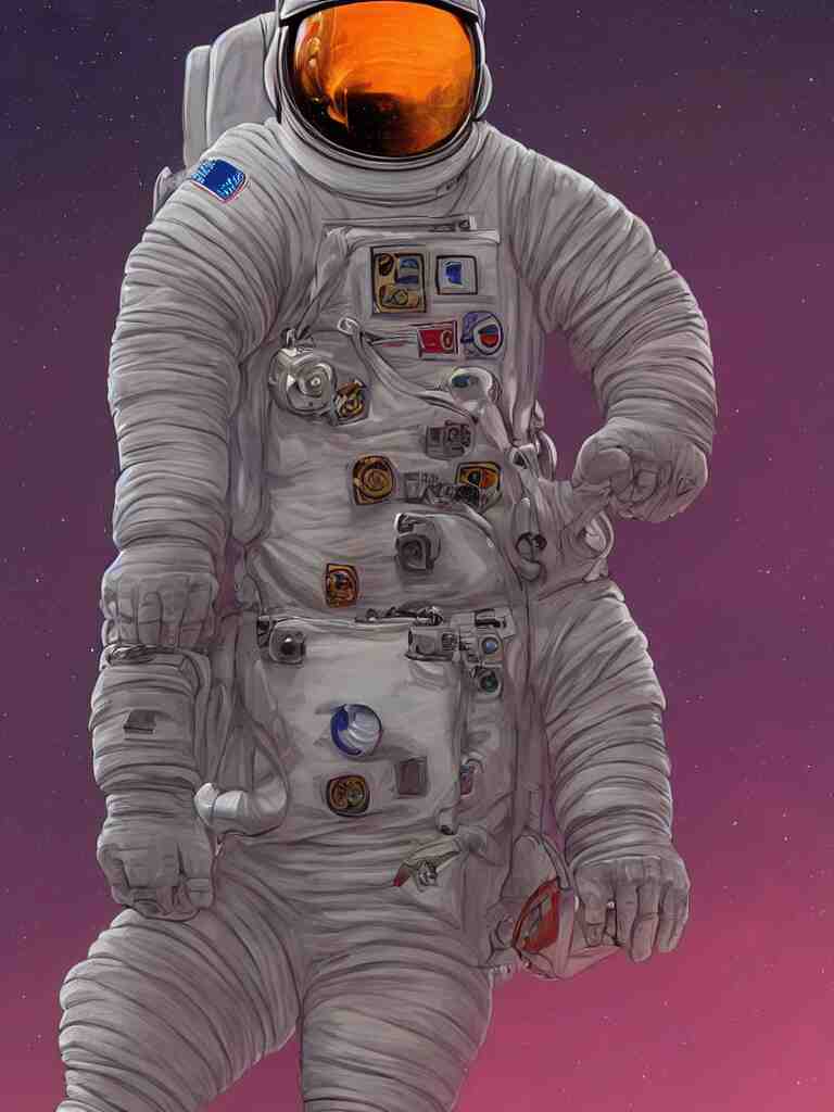 astronaut glowing in the dark by disney concept artists, blunt borders, rule of thirds 