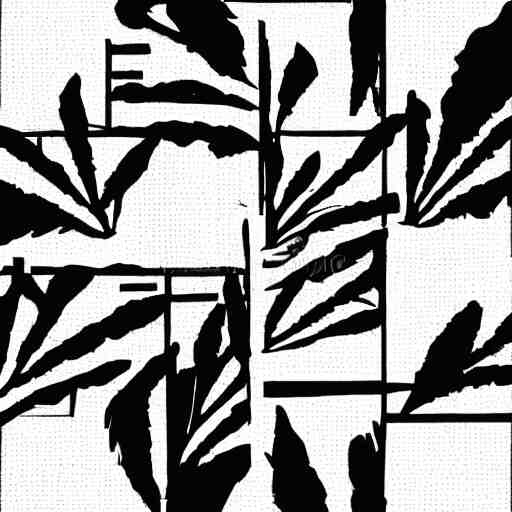 a black and white line drawing illustration of a grouping of plant vector icons in a grid, minimalist, stock image, bold lines 