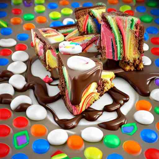 a jello chocolate candy lollipop snickers bar icecream cake muffin jaffa marshmallow nougat waffle candy gummy jelly sandwich, volumetric lighting, octane render, unreal engine, 8k, hd, perfect, decadent, maple syrup, drizzled chocolate sauce, smothered in melted chocolate, covered in sprinkles, highly detailed, stroopwaffel