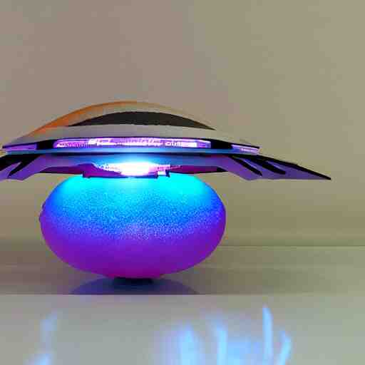 ufo sculpture toy on display 