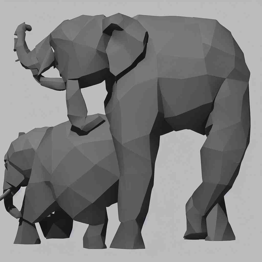 low polygon elephant art