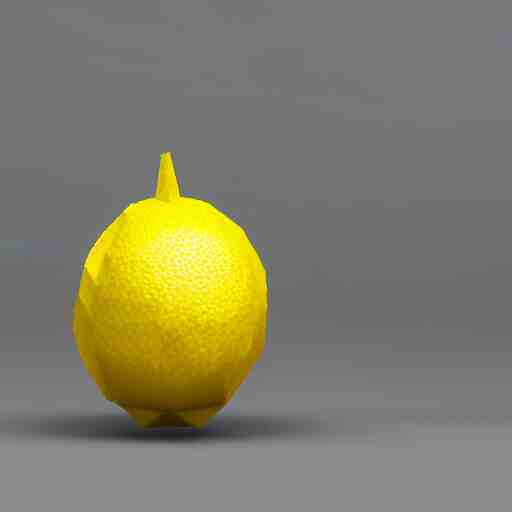 a render of a low polygon lemon, unreal engine 