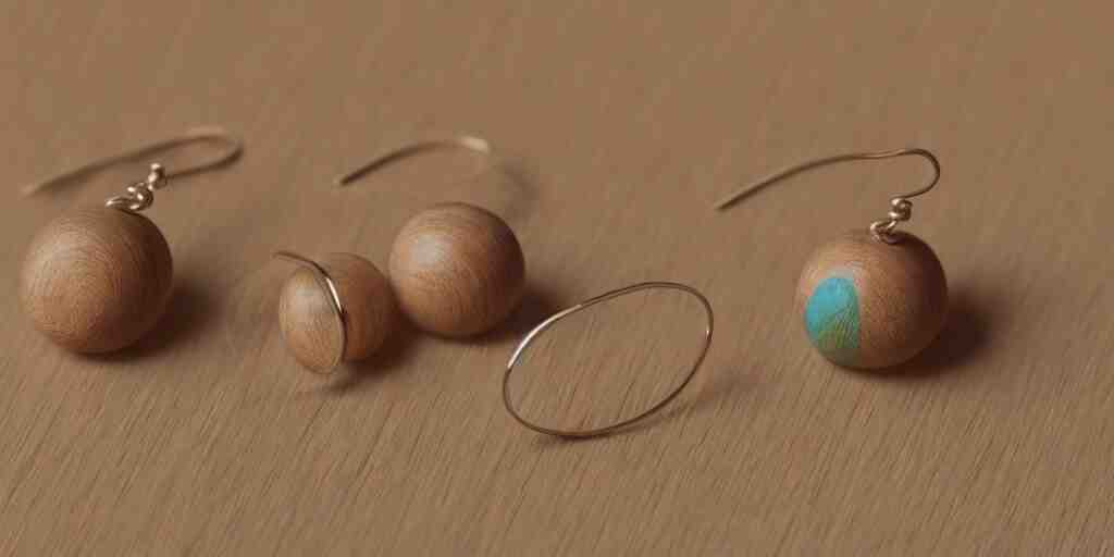 earring design, jewelry design, wood, nordic, material, product design, trending on artstation, cgsociety, photo realistic, design by ziva cph and isabel lennse, 8 k, unreal engine, c 4 d 