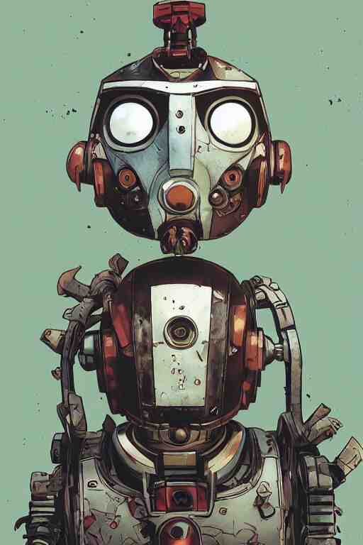 
robot ninja mask helmet bot borderland that looks like it is from Borderlands and by Feng Zhu and Loish and Laurie Greasley, Victo Ngai, Andreas Rocha, John Harris 
