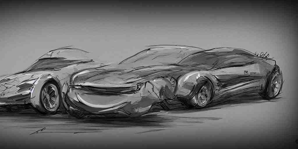 mashup concept of two cars as one. No background, concept art style.