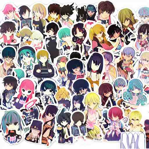 kawaii anime sticker, solo, 