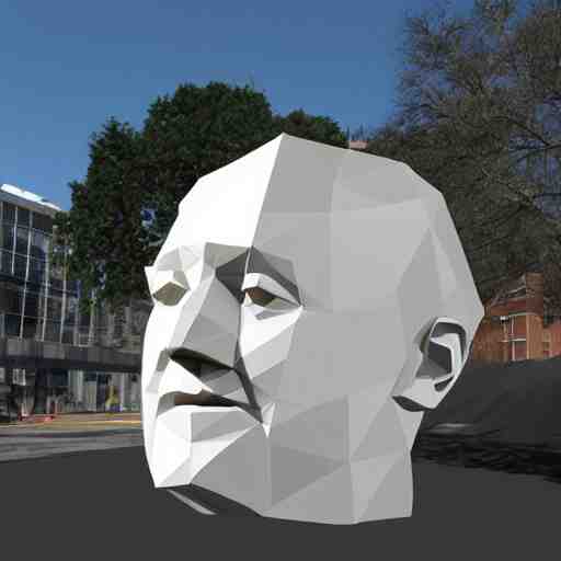 low poly roger stone head cube shaped