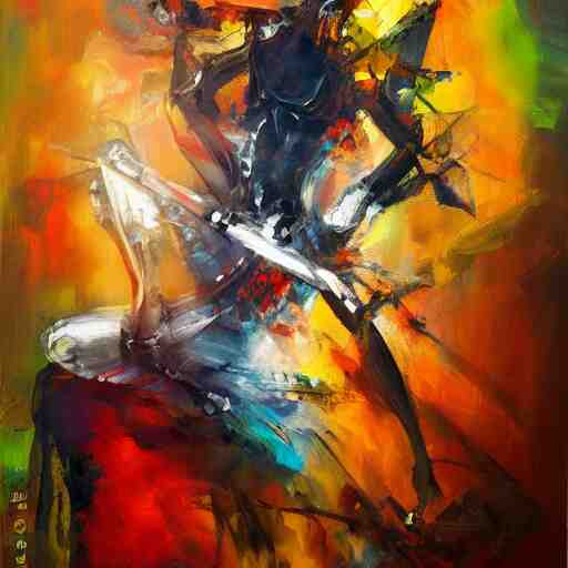 the abstract concept of guilty pleasure in style of concept art oil painting, 