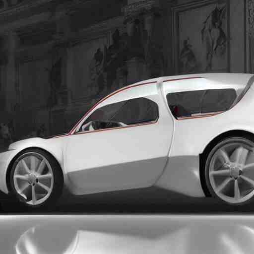 sci-fi sport car f1 hatchback transport design organic smooth elastic forms 20% of canvas; backgroundwall structure on the coronation of napoleon painting 20% of canvas; by Jacques-Louis David, pinterest keyshot product render, cloudy plastic ceramic material shiny gloss water reflections, ultra high detail ultra realism, 4k