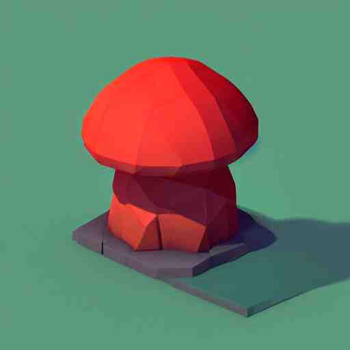 a cute little matte low poly isometric mushroom, lat lighting, soft shadows, trending on artstation, 3d render, monument valley, fez video game,