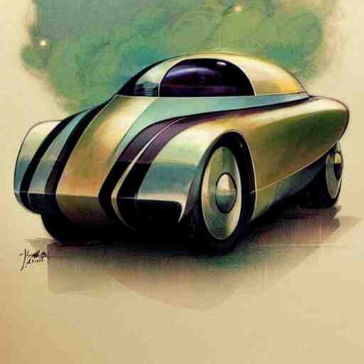 (((((1950s futuristic show car . muted colors.))))) by Jean-Baptiste Monge !!!!!!!!!!!!!!!!!!!!!!!!!!!