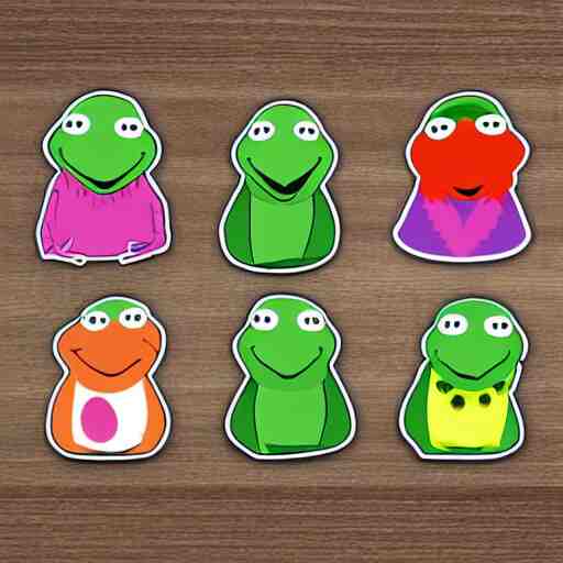 cute kermit the frog die cut stickers