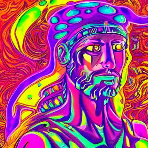 greek gods, dmt, acid, psychedelics, vibrant colours, trippy, trending on artstation by germart - n 9 