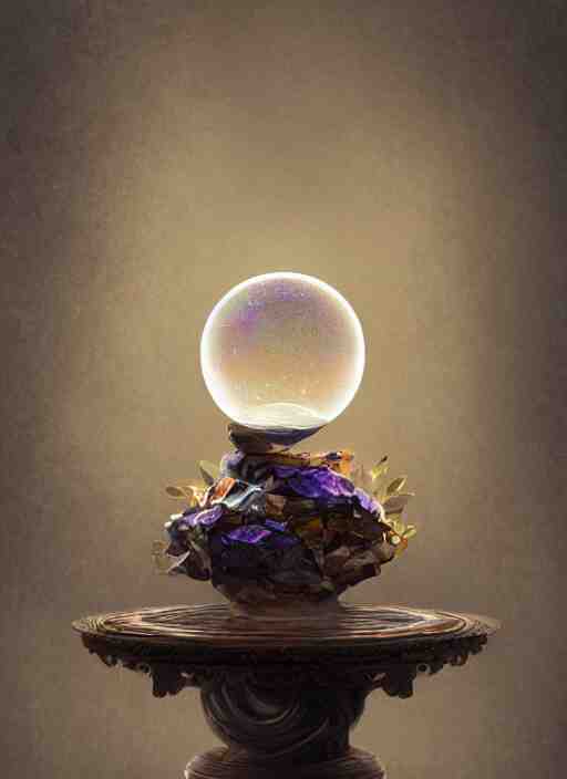 crystal ball on a wood stand with a beautiful dreamscape inside, studio product photography, centered, super highly detailed, professional digital painting, artstation, concept art, smooth, sharp focus, extreme illustration, unreal engine 5, photorealism, beautiful, cinematic, art by artgerm and rutkowski and alphonse mucha and loish and wlop 