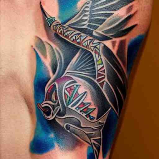 tattoo of zelda windfish tribal realistic 