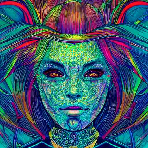 the head of a beautiful rainbow woman, an ultrafine detailed illustration by james jean, final fantasy, intricate linework, bright colors, behance contest winner, vanitas, angular, altermodern, unreal engine 5 highly rendered, global illumination, radiant light, detailed and intricate environment 