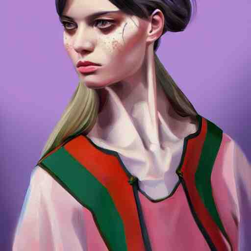 Russian fashion, gucci catwalk, oil painting, digital art, ultradetailed, artstation