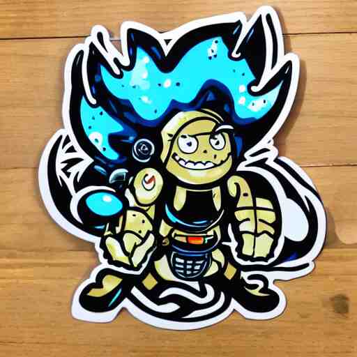 die cut sticker, gomu gomu no gatling, splatter paint 