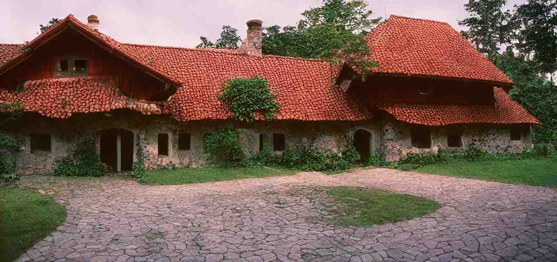 house in carpathian vernacular style. outdoor landscaping designed by roberto burle marx. fujinon premista 1 9 - 4 5 mm t 2. 9. portra 8 0 0. 