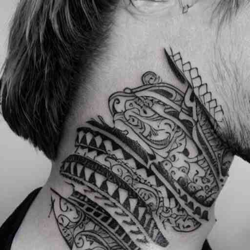 neck tattoo, needle, ink, tattoo photo 