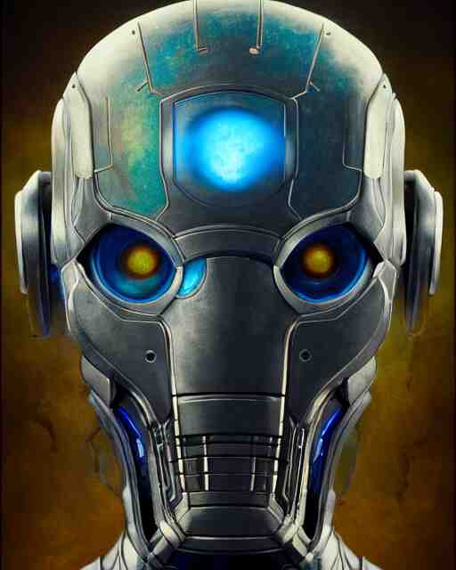 portrait of an labradorite ultron from age of ultron, clockwork steampunk, dieselpunk, by beksinski, 4 k, deviantart, 3 d unreal engine, trending on artstation 