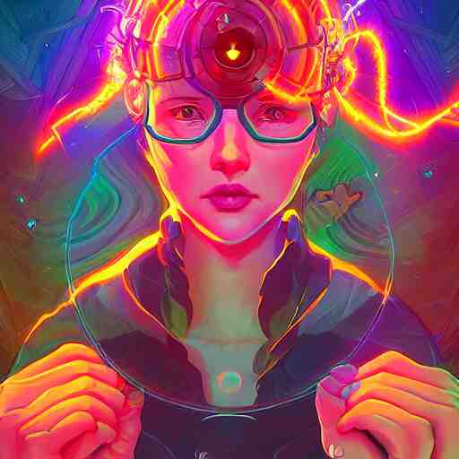 skill magic geek inside matrix deepdream radiating a glowing aura stuff loot legends stylized digital illustration video game icon artstation lois van baarle, ilya kuvshinov, rossdraws, 