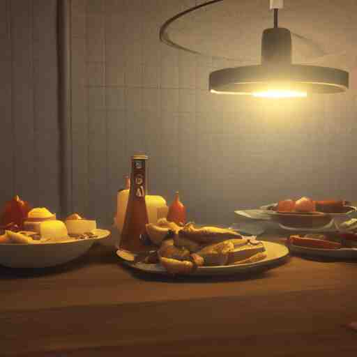 what's for dinner? unreal 5, daz, hyperrealistic, octane render cinematic volume inner glowing aura global illumination ray tracing hdr 