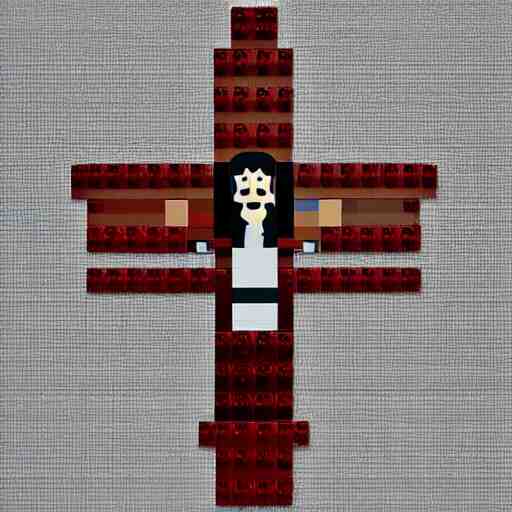 jesus on cross made of lego 