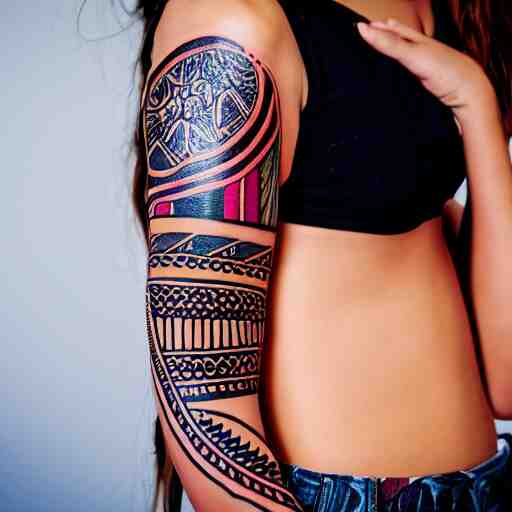 girl with a tribal tatoo 